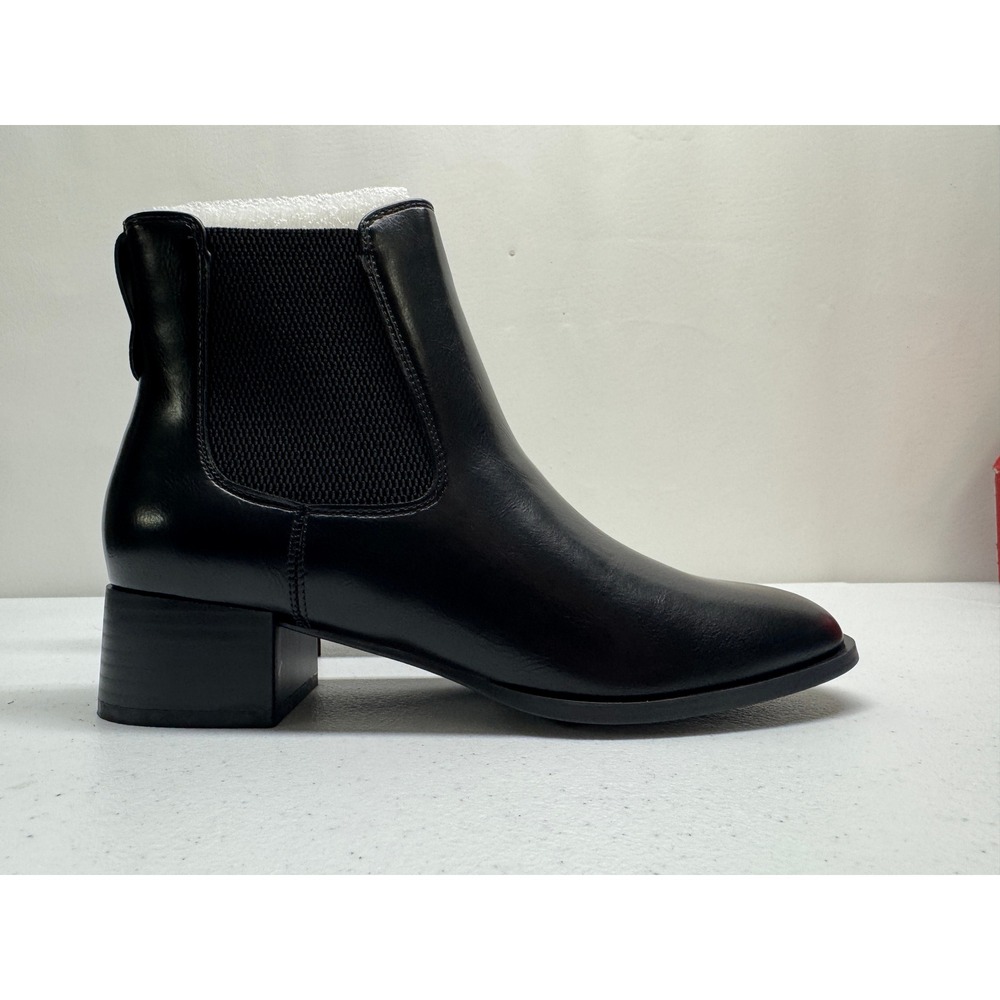 Journee Collection Ankle Boots Womens 7.5‎ Black Chayse Chelsea Block Heel Vegan